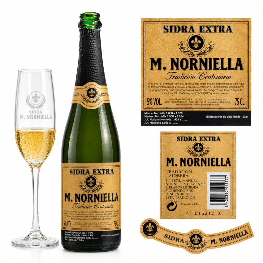 Etiquetas Sidra Extra M